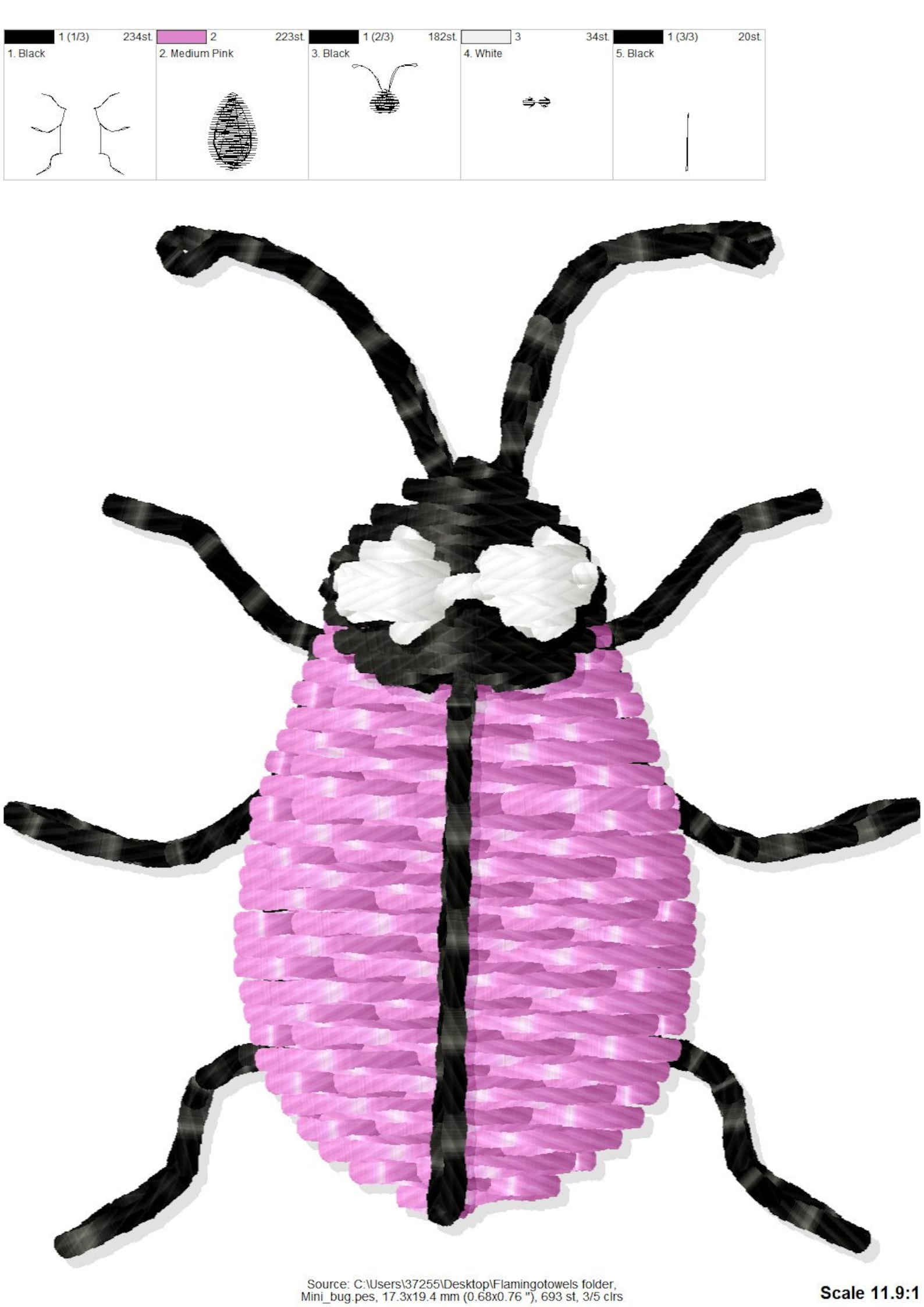 Micro Mini Small Bugs and Butterflies 8 Types Machine Embroidery ...