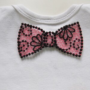 Lace little nerd or Geek boy bow tie and tie FSL, Free standing embroidery designs 4x4 and 5x7 water soluble stabilizer EMBROIDERY image 3