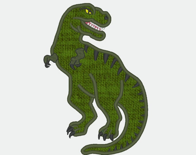 T-rex Dinosaur machine embroidery designs fill stitch and applique in multiple sizes for hoop 4x4 5x7 6x10 kids boy Jurassic World Trex Dino