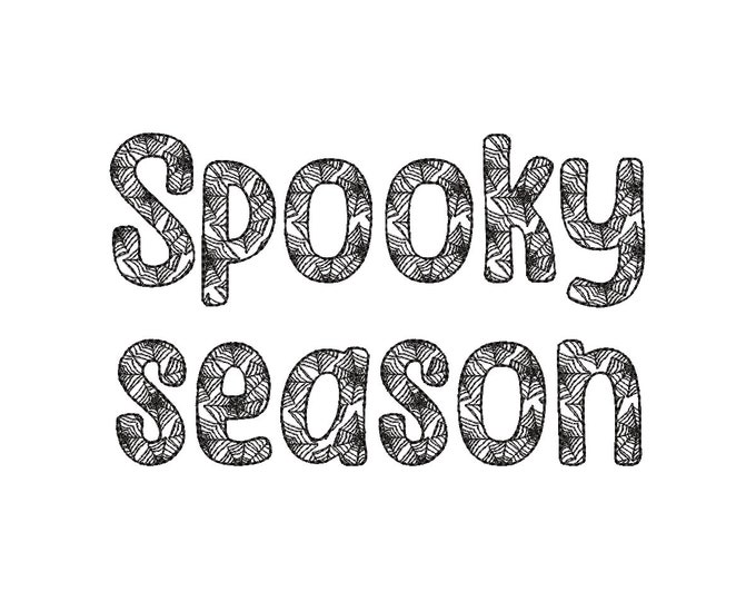 Spooky Season Halloween Font light sketch outline spiderweb alphabet letters monogram machine embroidery designs in multiple sizes +BX