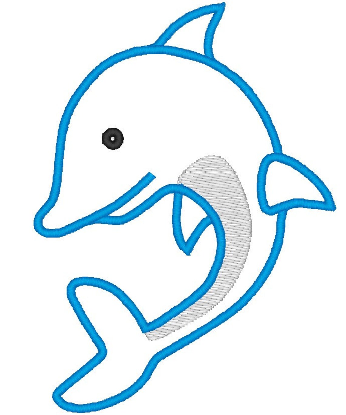 Dolphin Machine Embroidery Applique and Fill Stitch Designs Etsy