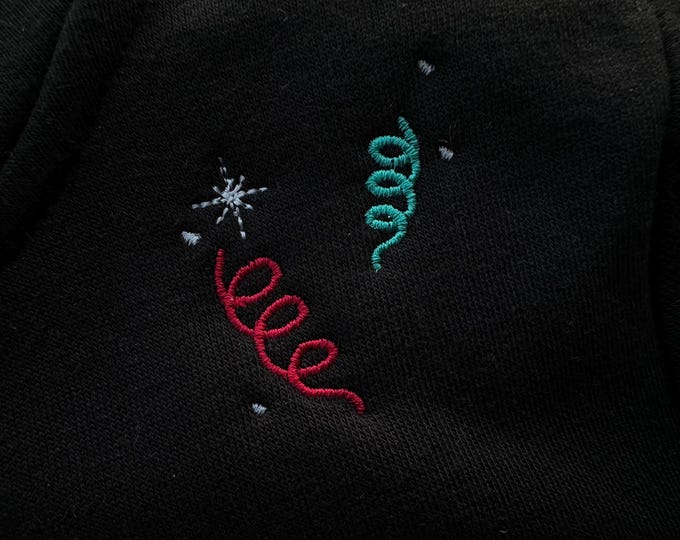 Festive Party Confetti machine embroidery designs Birthday New Year Eve decor kids monogram accent decoration mini sizes 1.8 up to 3 inch