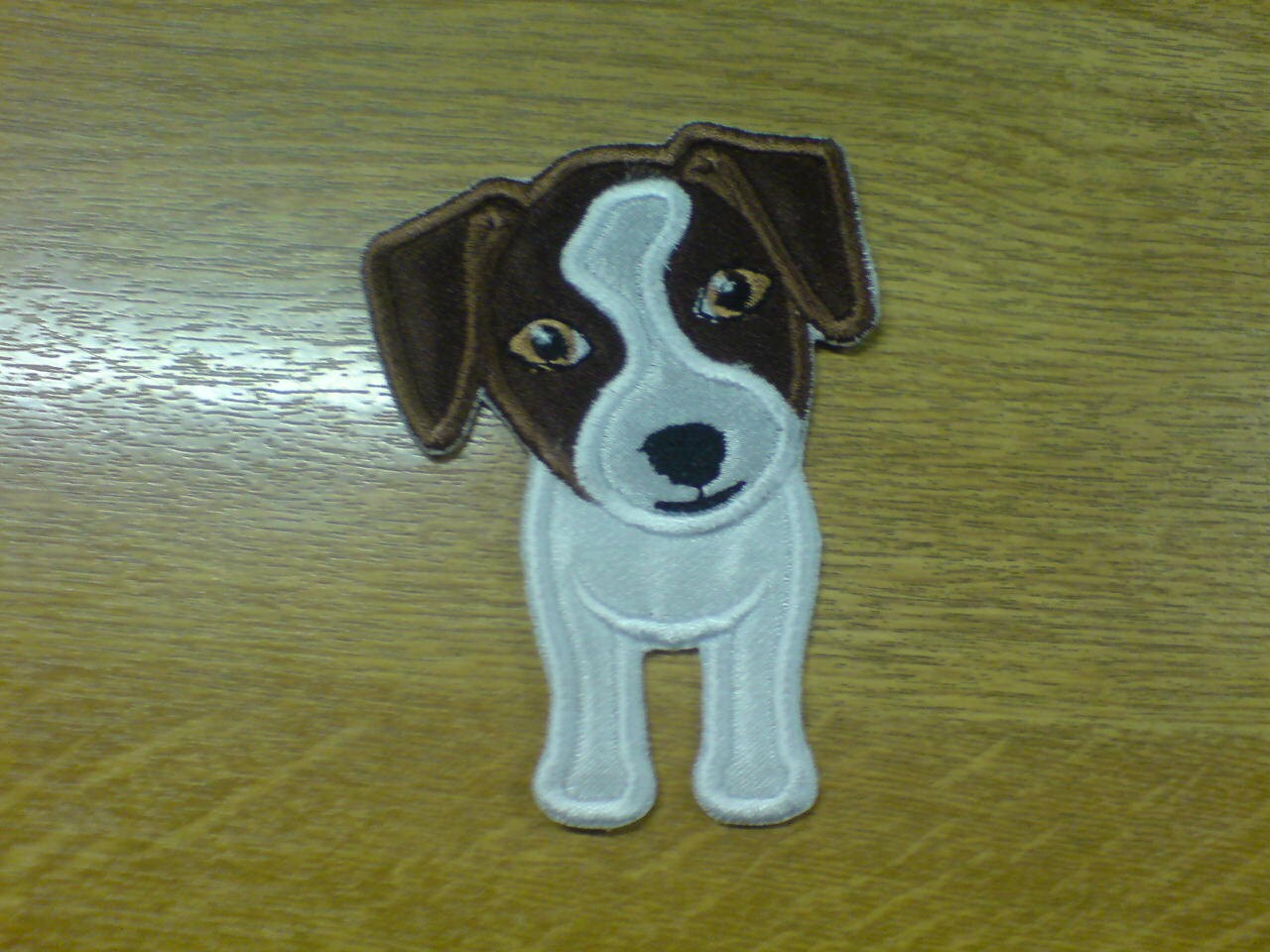 Jack Russell Terrier machine embroidery applique and fill stitch