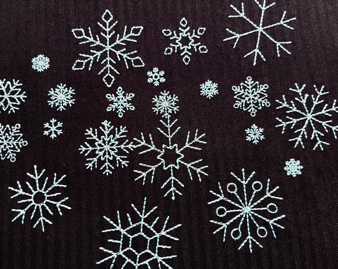 Micro mini small 16 single Snowflakes machine embroidery designs files in mini sizes from 0.5 thru 1.5 in small winter snowflakes set