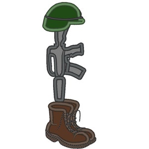 Militära maskinbroderiapplikationer för minnesmärken över fallna soldater - 4x4, 5x7 och 6x10