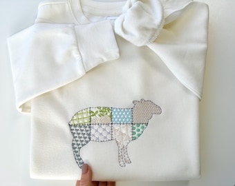 Patchwork Sheep Lamb patterned farm animal machine embroidery designs sizes 4.5 up to 8in kitchen pillowcase design for hoop 4x4 5x7 8x8