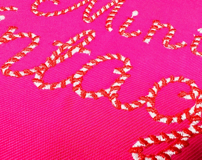 Retro Candy Cane mini FONT Christmas stocking alphabet monogram machine embroidery designs mini small sizes 1.2, 1.4, 1.7 inch, and BX