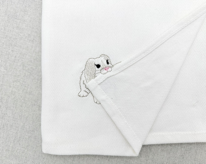 Lovely Playing Floppy Ears Bunny Lop Rabbit kitchen dish towel animal Thief kids machine embroidery designs ITH project simply in the hoop