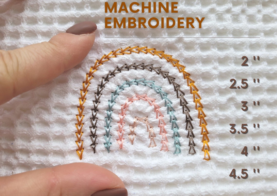 Primitive Quick Light Chain Stitch Boho Rainbow Machine Etsy