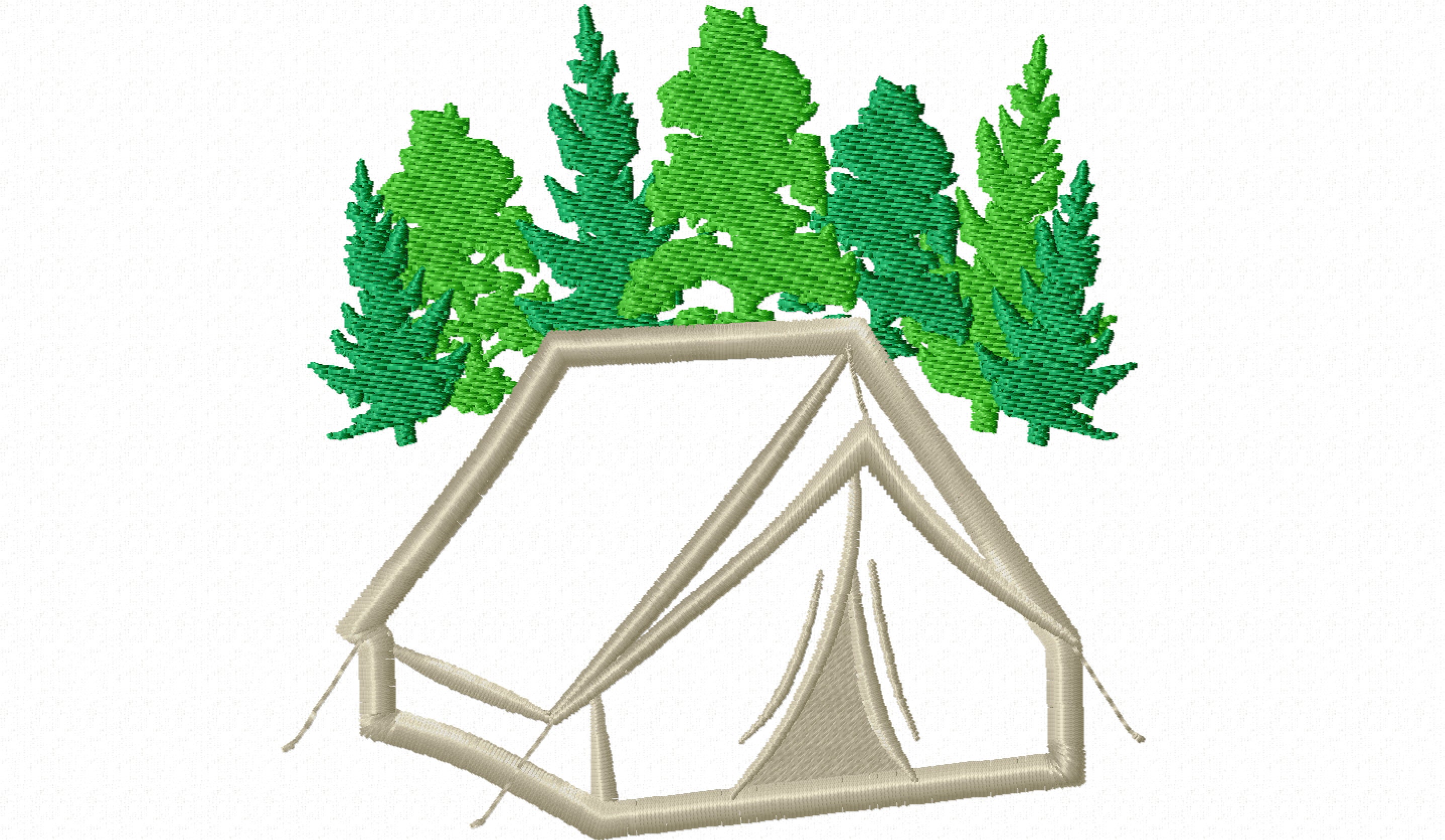 Camping tent machine embroidery applique design, wild and free, camping