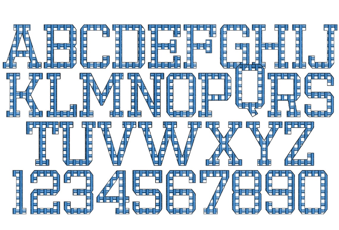 SET of 4 Patterned Font Dots Checks Waves and Cubes Alphabet Letters ...