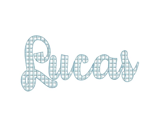 Checkered Plaid Font 2 two colors script cursive alphabet machine embroidery designs assorted sizes plaid buffalo checkered kids name font