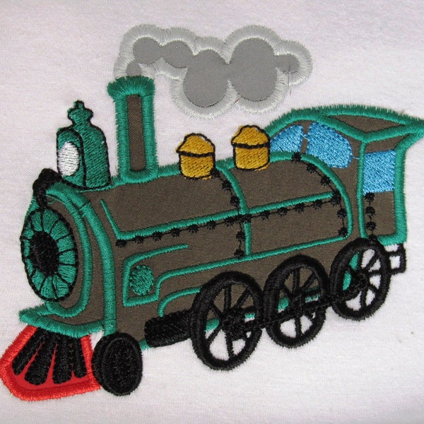 Real steam train - machine embroidery applique designs - multiple sizes 4x4, 5x7 INSTANT DOWNLOAD