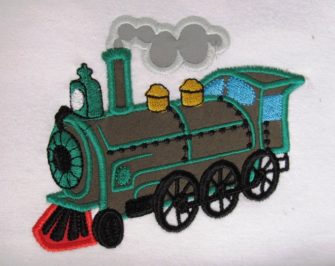 Real steam train - machine embroidery applique designs - multiple sizes 4x4, 5x7 INSTANT DOWNLOAD