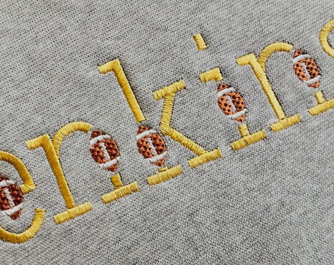Satin stitch Football Font SET of 2 Sports block alphabet Football and Simple machine embroidery designs boys dad monogram multiple sizes