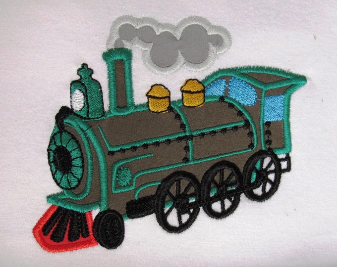 Real Steam Train Locomotive Applique machine embroidery designs for little boys multiple sizes for hoop 4x4, 5x7 INSTANT DOWNLOAD