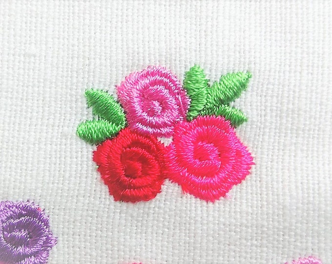 Accent mini rose, small rose, small flower, mini roses, mini, wee, machine embroidery design, Big set 0.8 and 1 inch, rose embroidery