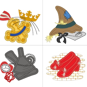 The Wonderful Wizard of Oz friends nursery set - machine embroidery applique designs  4x4 and 5x7