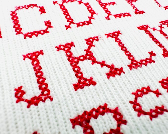 Cross Stitch FONT Cottage Cross machine embroidery designs Alphabet Monogram letters numbers classy Block Font mini sizes 0.6 up to 1.3 inch