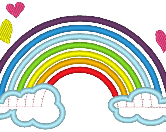 Rainbow abslutely awesome machine embroidery applique designs, size 5, 6and 7 inches RAINBOW INSTANT DOWNLOAD