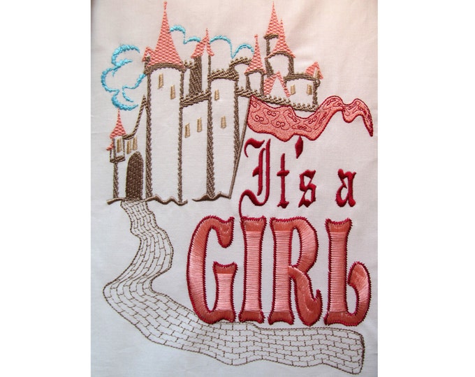 Fairy tale castle machine embroidery designs - multiple sizes, for hoops 4x4, 5x7 and 6x10