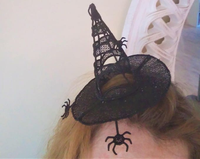 Absolutely awesome witch Lace Hat with little spiders FSL, Free standing embroidery design  5x7  Used with water soluble stabilizer