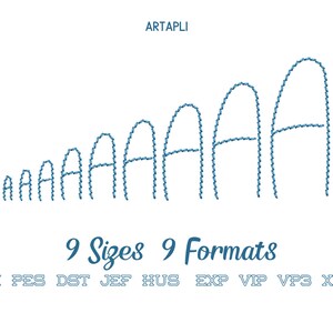 Hand Stitch Effect FONT Step Stitch Script Alphabet Letters and Numbers ...