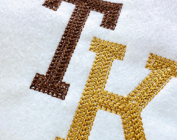 Chain Hand stitch effect Chain Varsity sport Athletic collegiate Font machine embroidery design Monogram alphabet letters chain texture, BX