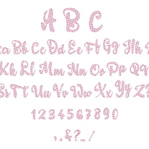 Polka Dot Font 2 Two Colors Script Cursive Alphabet Machine Embroidery ...
