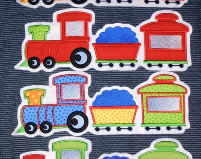 Train - machine embroidery applique designs, INSTANT DOWNLOAD - multiple sizes for hoop 4x4, 5x7 and 6x10