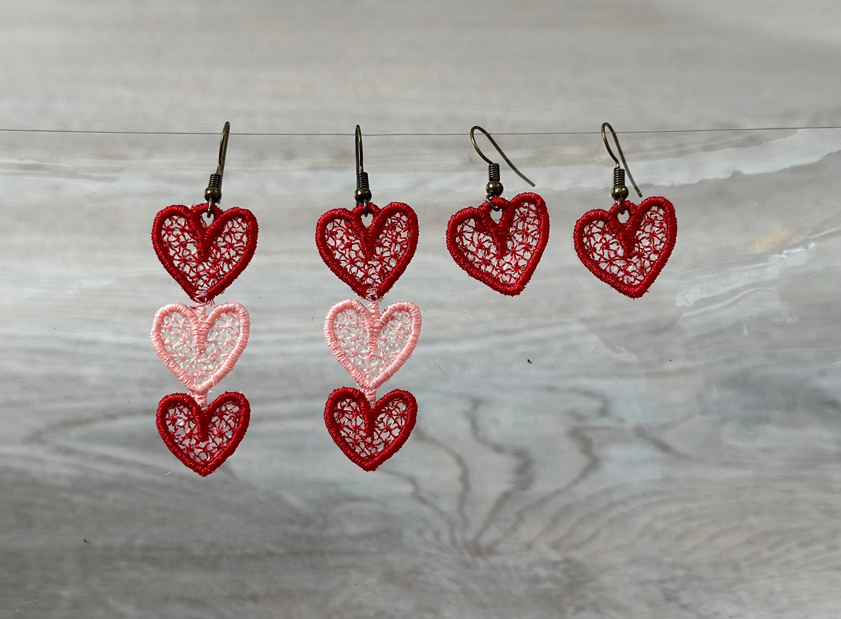 Beautiful Heart Design Dangling Earrings - South India Jewels