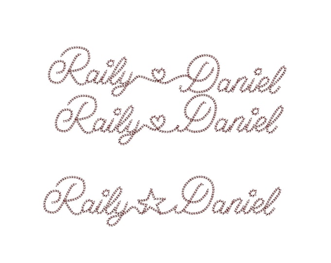 Quick light stitch Chain FONT machine embroidery designs in assorted mini sizes alphabet letters, script Font with tails and connections