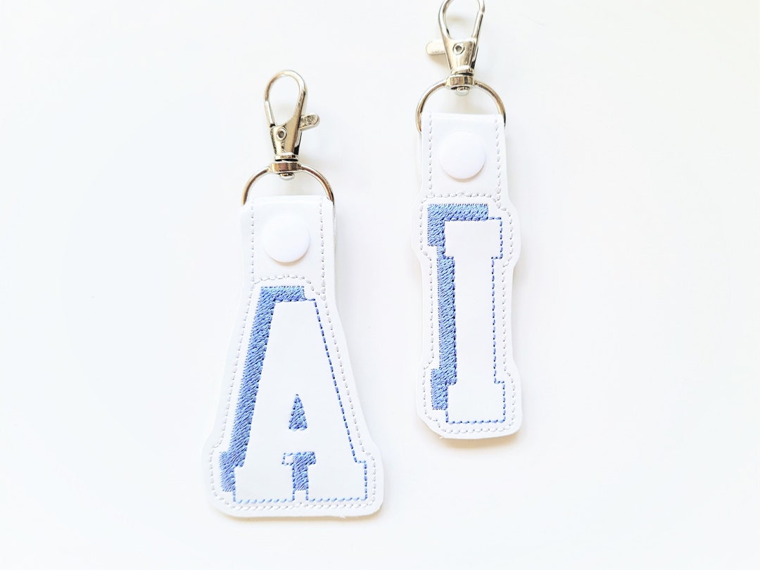 Boyish Keychains Boyish ABC Gift Idea Key Fob Snap Tab Shadow Monogram Keychain Ornament ...