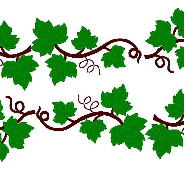 Grape Leaves SET applique and fill stitch machine embroidery designs INSTANT DOWNLOAD assorted sizes for hoop 4x4, 5x7, 6x10 grape leaf vine