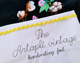 Handwriting Font mini micro tiny alphabet letters in assorted sizes, line outline stitch machine embroidery designs versatile BX font