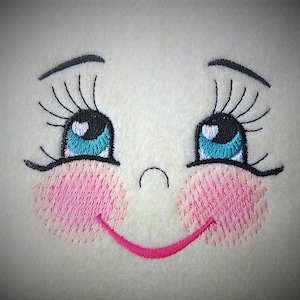 Little pretty Doll Face embroidery Embroidered Doll face making doll complete toy face machine embroidery designs for hoop 4x4 kids girl