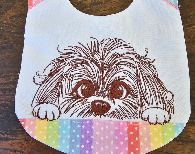 Peeking puppy head silhouette cute dog line art drawing sketch light stitch machine embroidery designs 4, 5, 6, 7in kids sweatshirt design