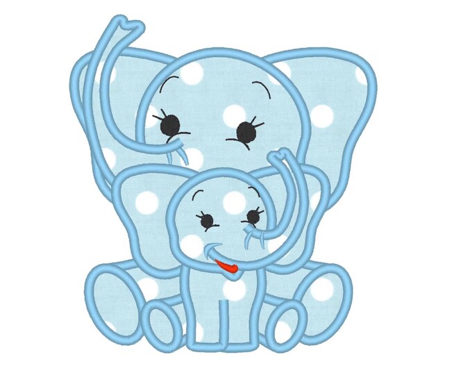 Little elephant and elephant brother  mommy and me or big and little sister or brother Applique machine embroidery designs, 4x4, 5x7