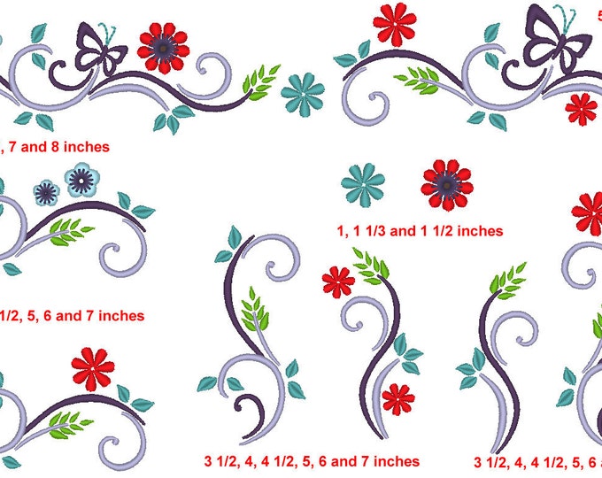 floral, frame, Font Frame, Decoration, Personalisation - machine embroidery designs, download - for 4x4, 5x7, 6x10