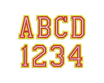 Double high thin Athletic Sport High School Team Players machine embroidery alphabet, BX embroidery font and other embroidery formats