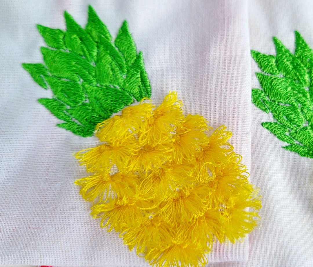 Awesome Fringed Pineapple Machine Embroidery Designs Sizes 4, 5, 6, 7