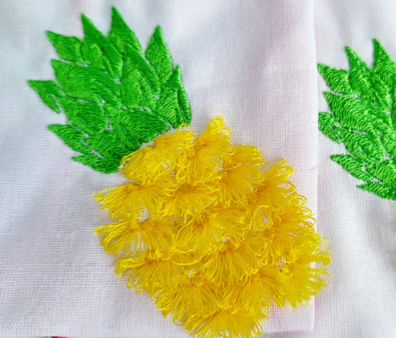 Pineapple embroidered gingham crop hoodie deals