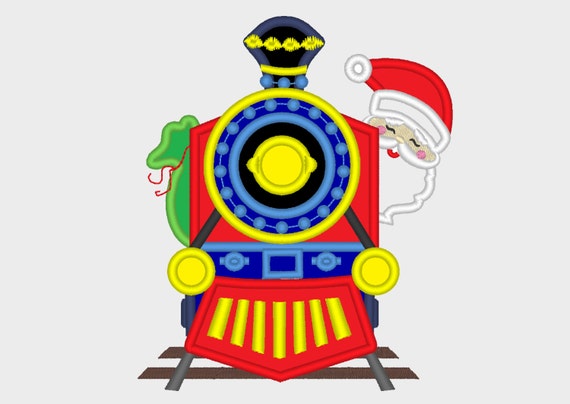 Santa en Navidad Tren frente aplicación máquina bordado - Etsy México Santa en Navidad Tren frente aplicación máquina bordado - Etsy México