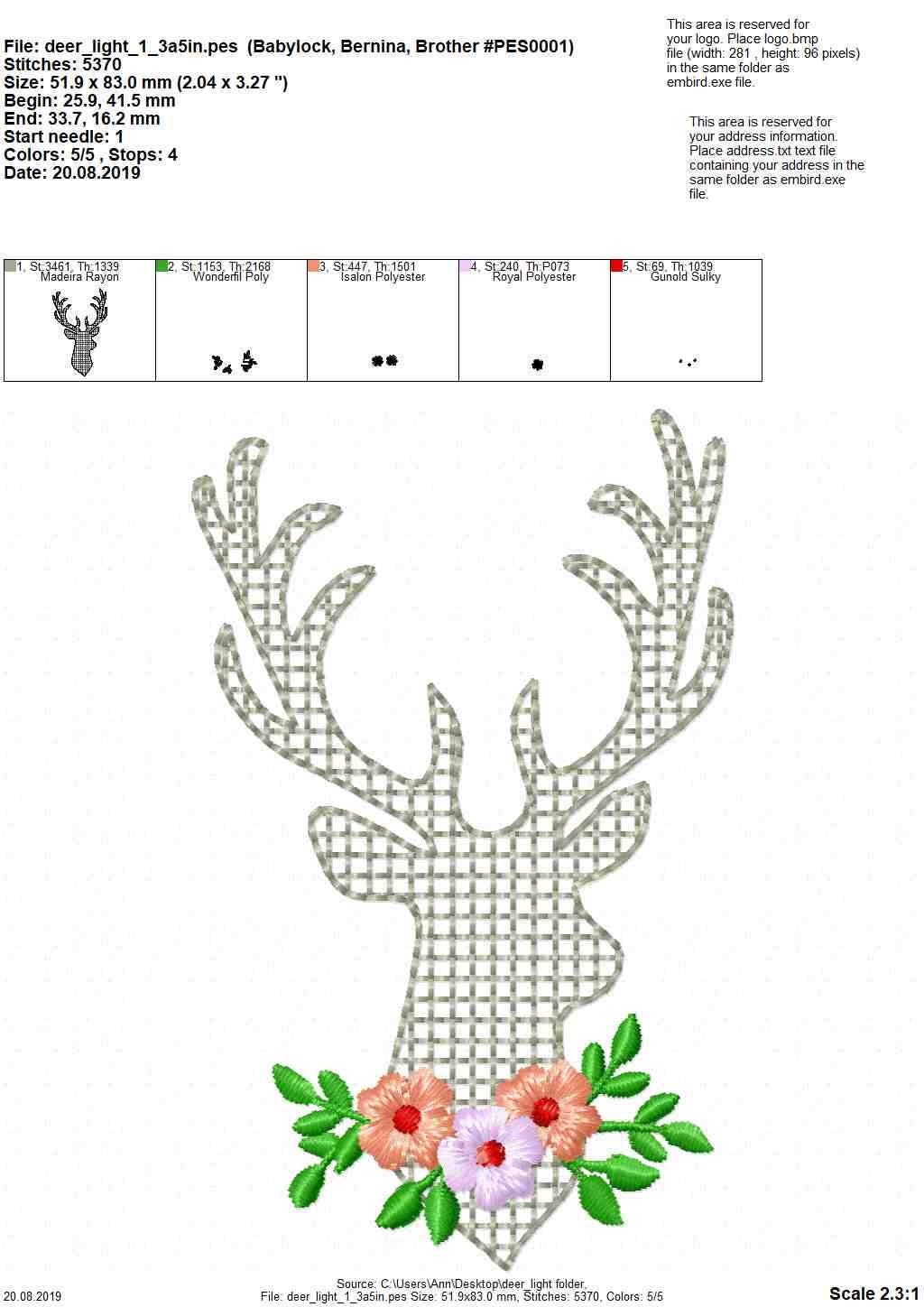 Light Stitch Deer Face Head Sketch Design Of A Deer Light