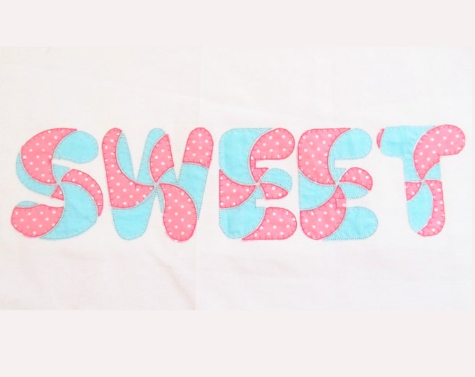 Patchwork rag edges Sweet Candy Lollipop applique alphabet and numbers, machine embroidery applique designs 4x4, 5x7, 6x10 INSTANT DOWNLOAD