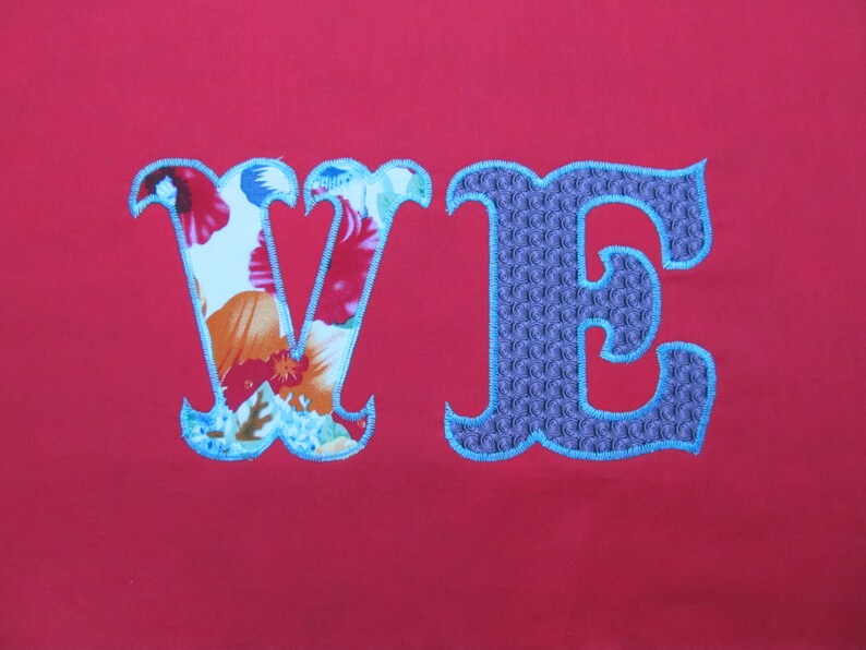 Zig Zag stitch Circus Monogram applique Font machine Etsy