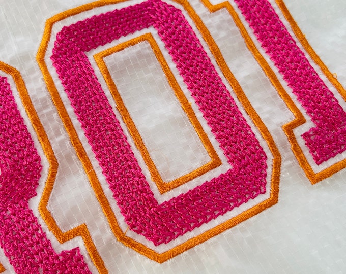 Chain stitch Varsity sport Athletic collegiate outline machine embroidery design font download  alphabet letters, chain, link chenille