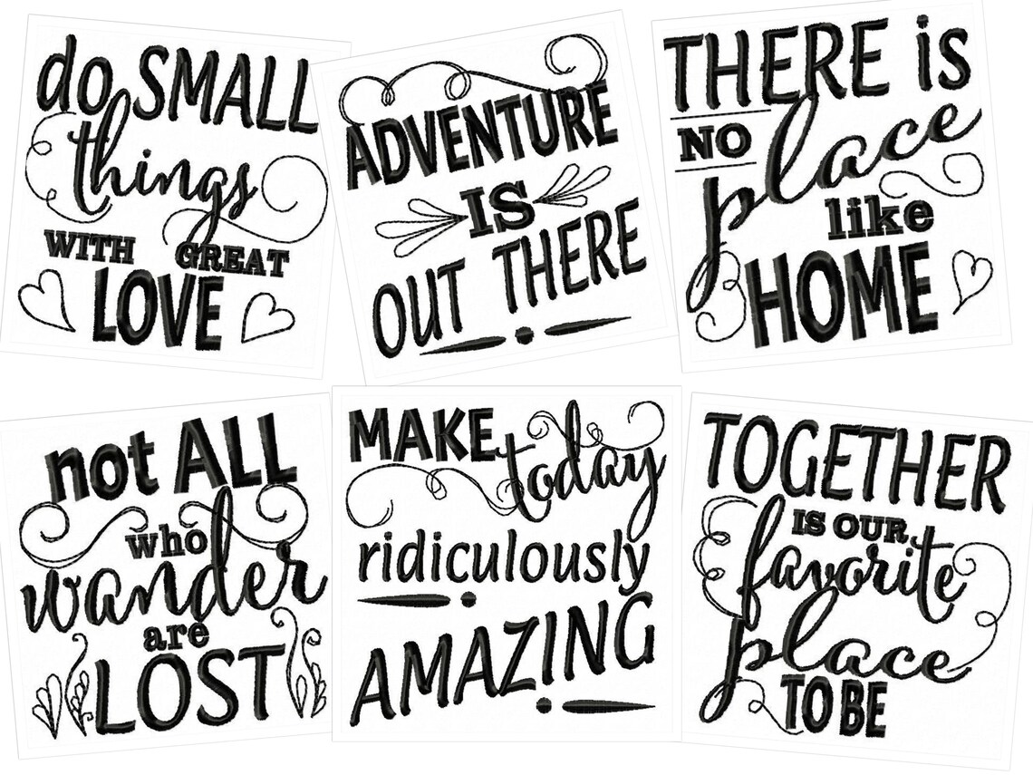 Lovely quotes machine embroidery designs 4x4 and 5x7 Etsy