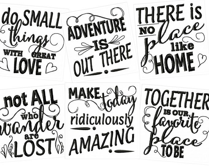 Lovely quotes - machine embroidery designs - 4x4 and 5x7 - kitchen towels embroidery collection  INSTANT DOWNLOAD