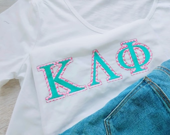 Chevron Classic sororities Greek alphabet Greek font alphabet ABC letters 2 layers two colors Greek font machine embroidery designs